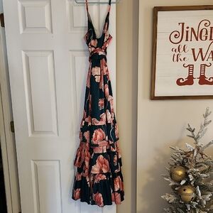 Hutch Pink and Green Floral Maxi Dress